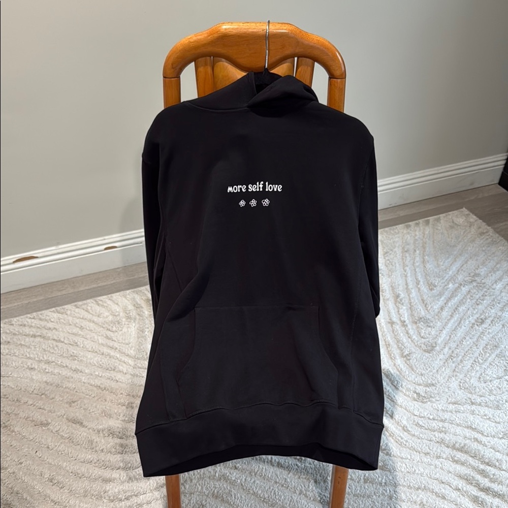 Black Hoodie with 'More Self Love' Print